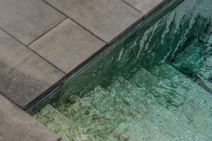 Swimming Pool with Stone Coping in Laval