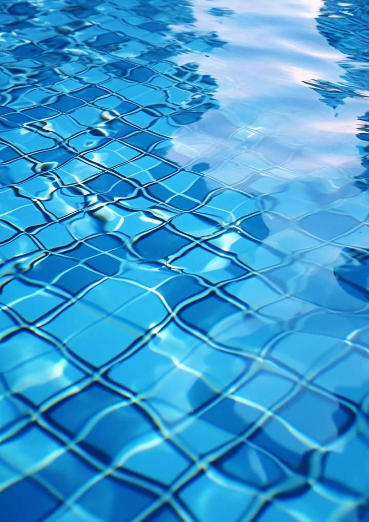 Swimming Pool with Blue Mosaic Tile Finish in Laval